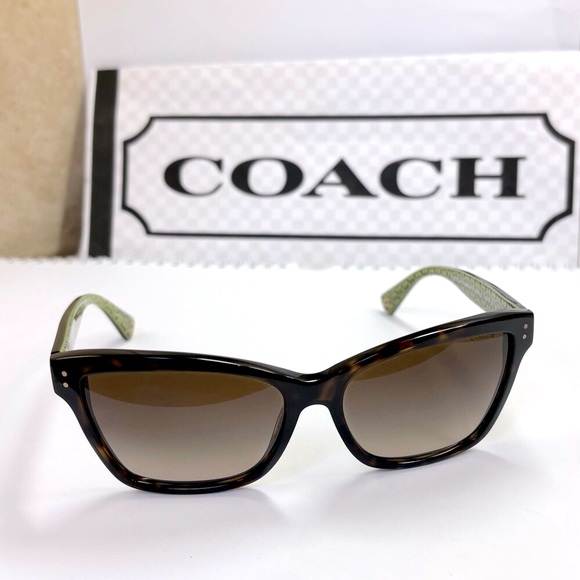 New Coach HC8107 L084 523213 Dark Tortoise with Sig C Sunglasses - Picture 1 of 10